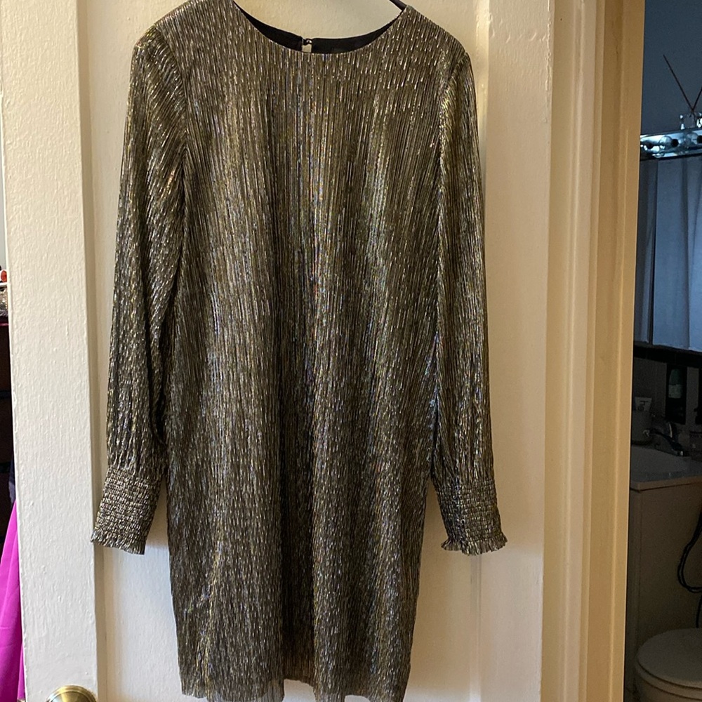 Metallic gold evening dress